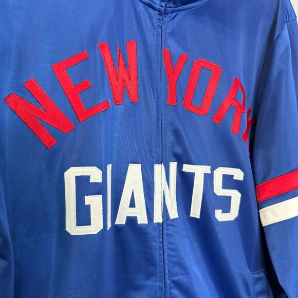 New York Giants NFL Block Logo Men's XL Track Jacket Full Zip Blue - Picture 4 of 11